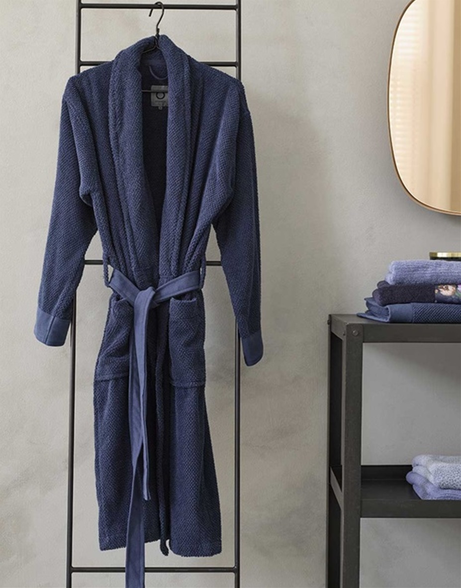 Connect Organic Uni Blue bathrobe 