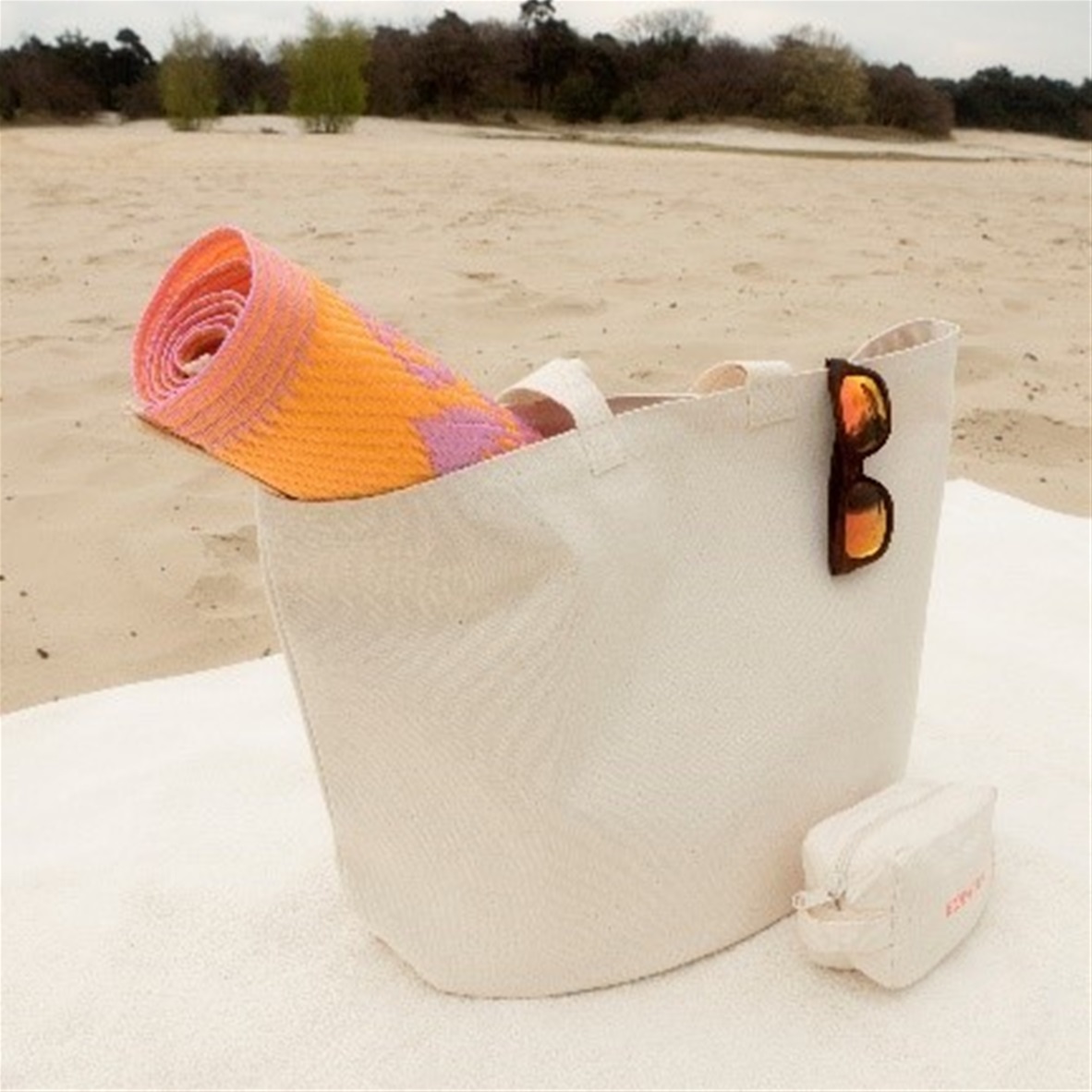 Natural beach/yoga bag - heavy canvas 