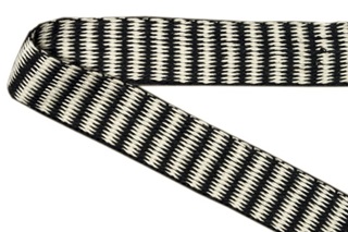 Afbeelding van Naturel-Zwart band zigzag 25 mm