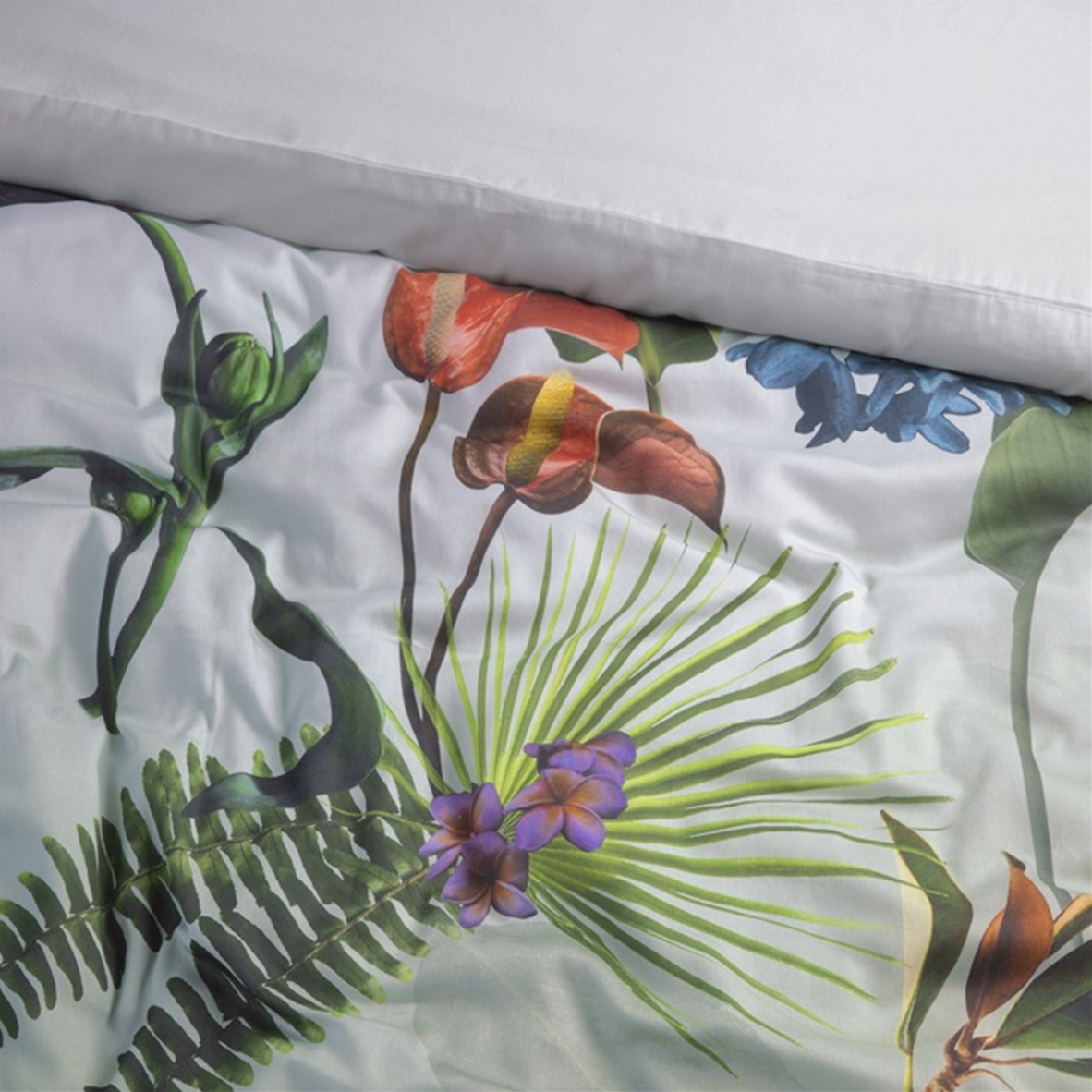 Ficus Green dekbedovertrek satijn 