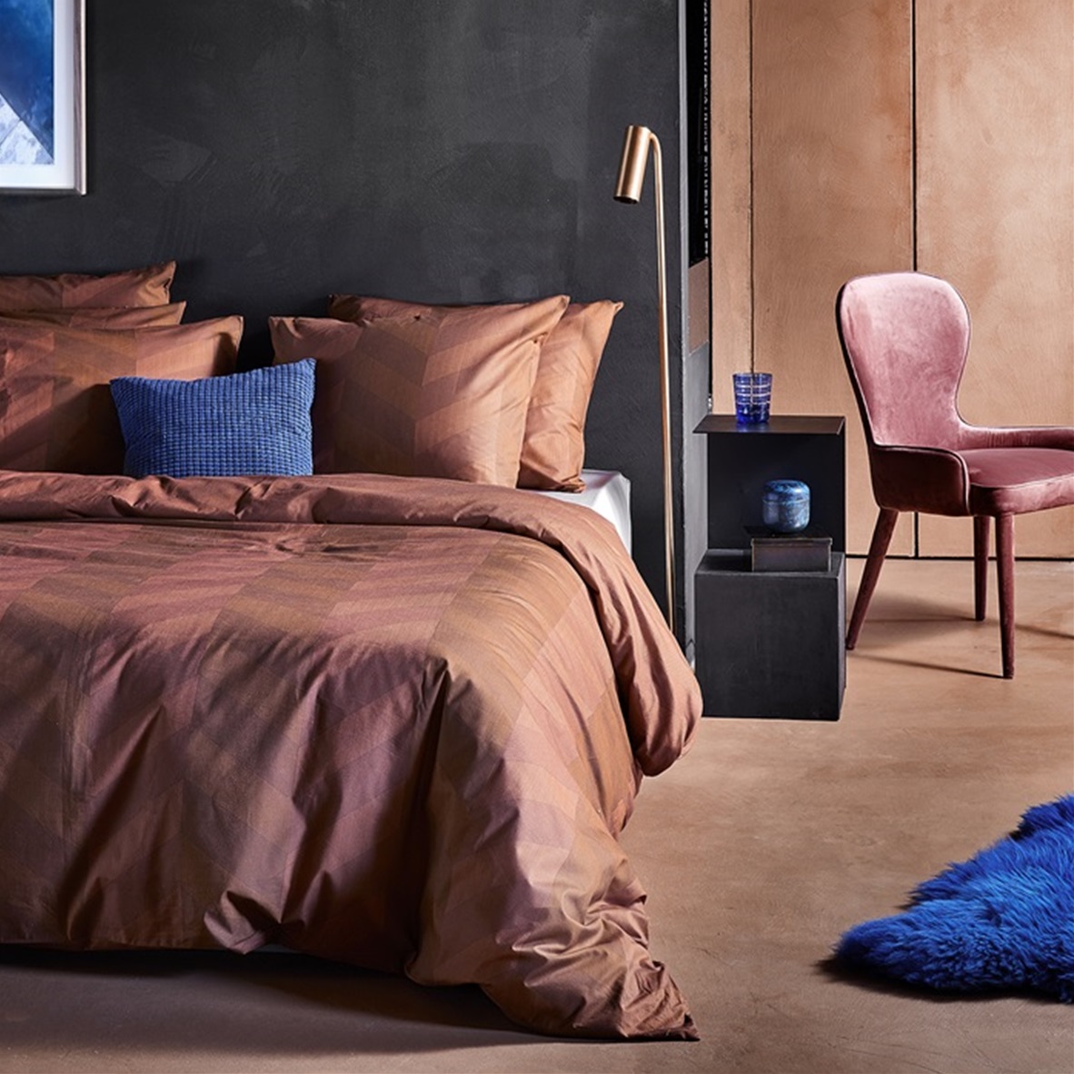 Atomy Brick Red dekbedovertrek satijn 