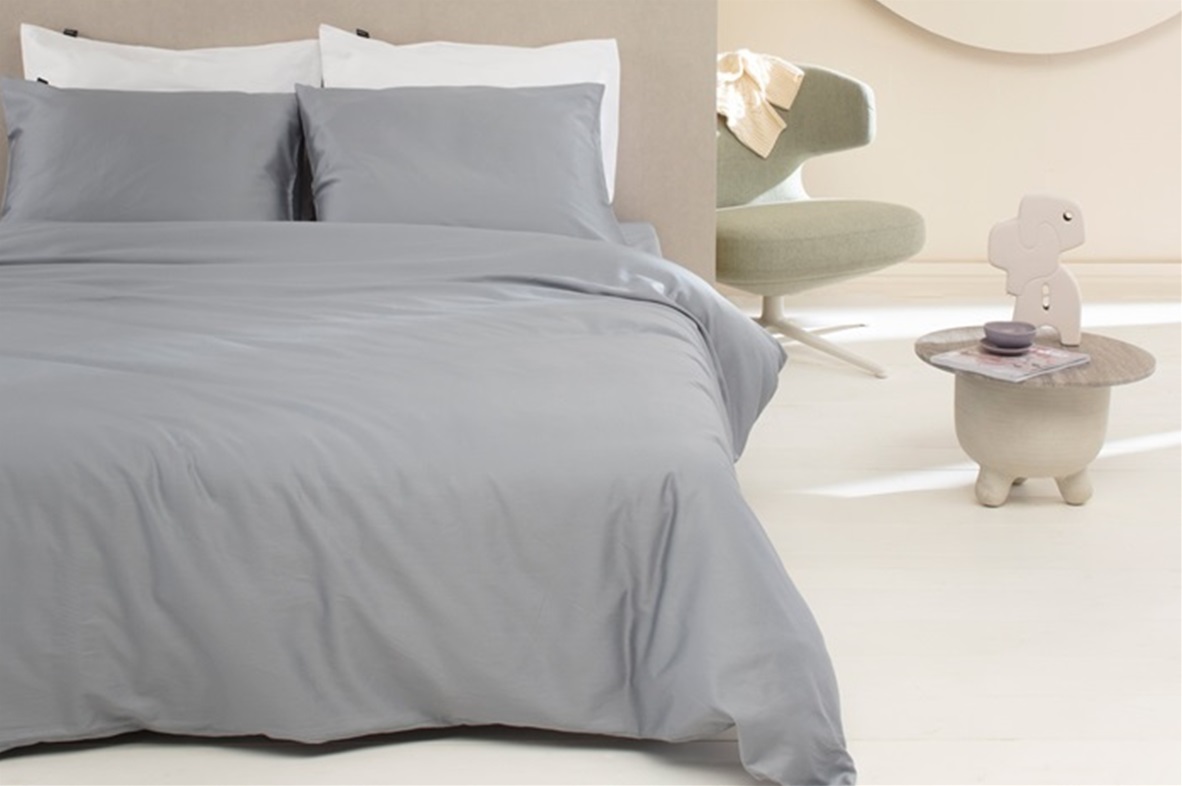 Grey dekbedovertrek satijn 