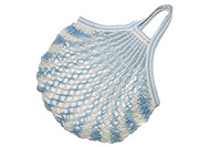Aqua-White granny bag/string bag-2