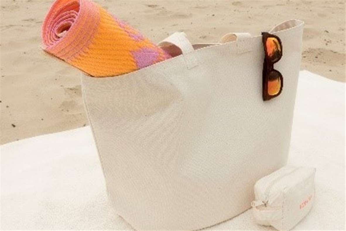 Natural beach/yoga bag - heavy canvas 