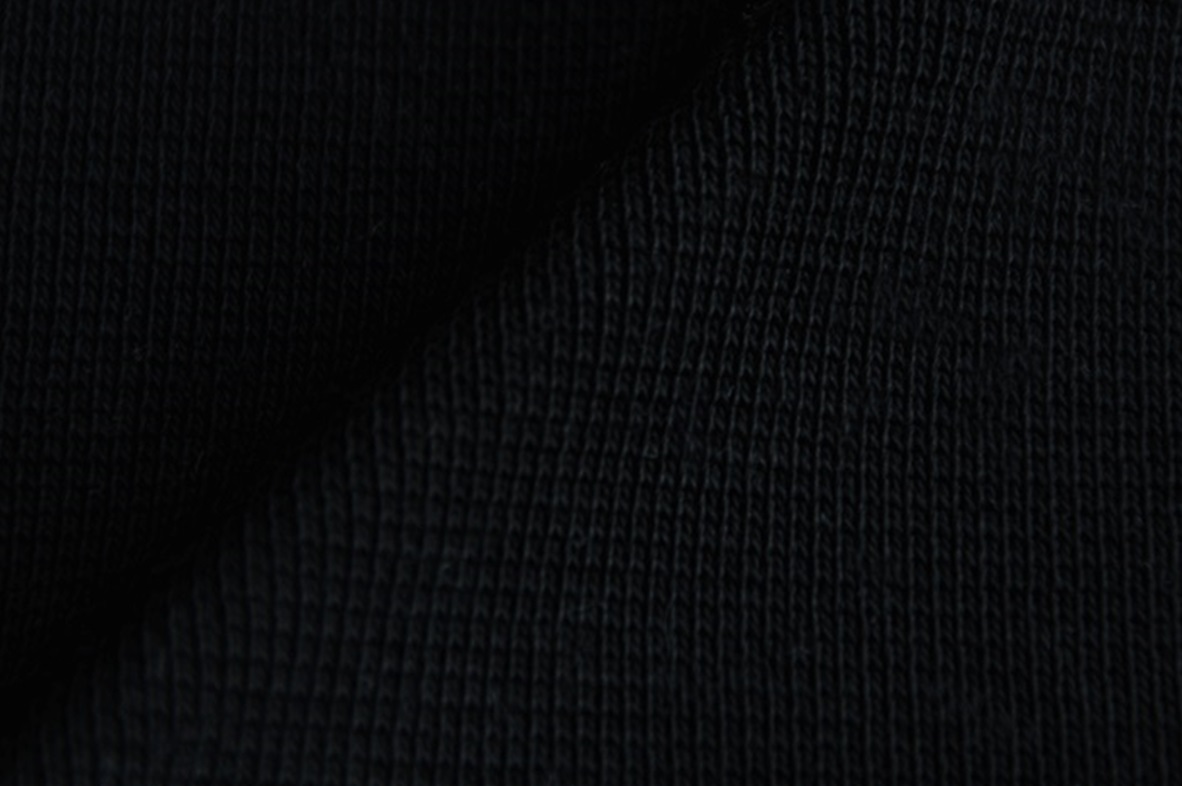 Zwarte boordstof 1x1 (met elastan) 