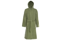 Khaki bathrobe with hood