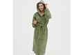 Khaki bathrobe with hood 