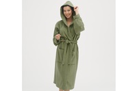 Khaki bathrobe with hood-2