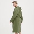 Khaki bathrobe with hood 