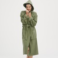 Khaki bathrobe with hood 