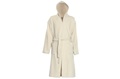 Ecru bathrobe with hood 