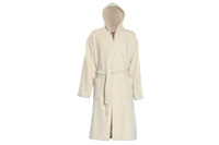 Ecru bathrobe with hood