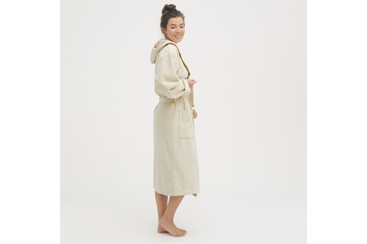 Orlando Ecru bathrobe with hood 