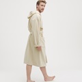 Ecru bathrobe with hood 