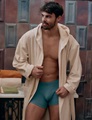 Orlando Ecru bathrobe with hood 