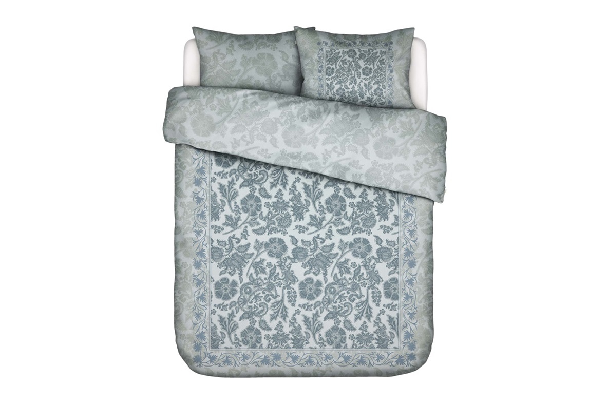 Maere Hazy Blue dekbedovertrek satijn 