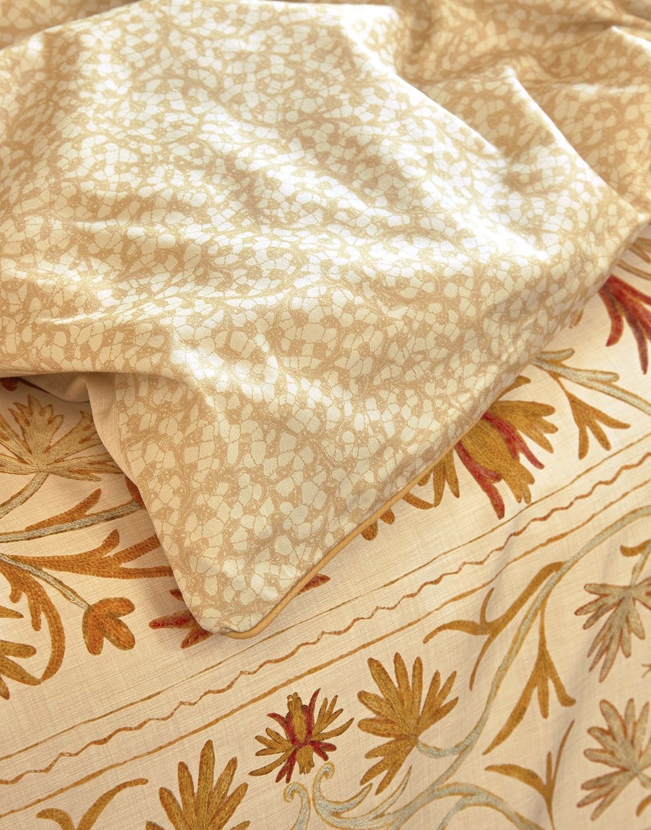Vicia Yellow Straw duvet cover sateen 