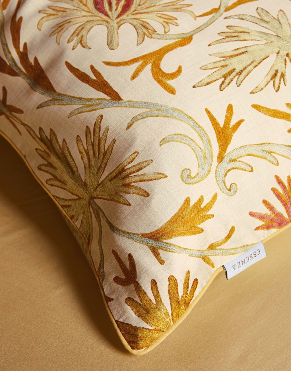 Vicia Yellow Straw duvet cover sateen 