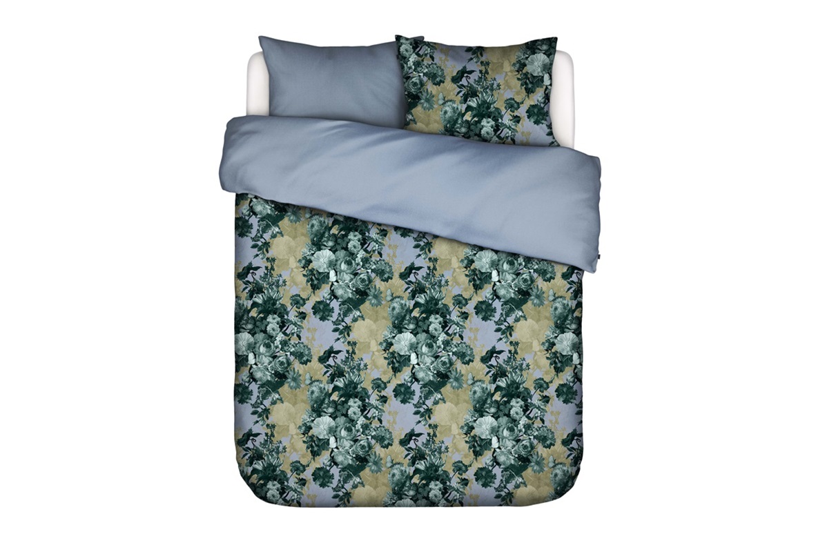 Leila Chambray Blue dekbedovertrek satijn 