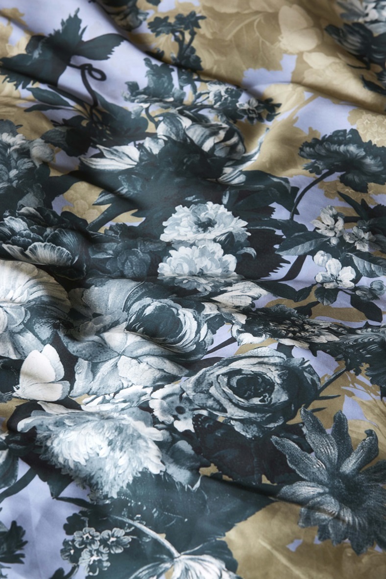 Leila Chambray Blue dekbedovertrek satijn 