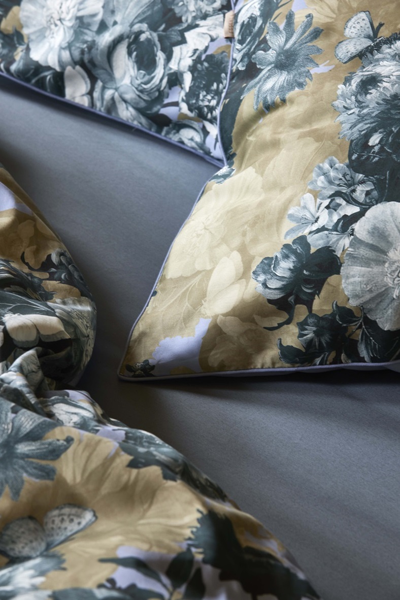 Leila Chambray Blue dekbedovertrek satijn 