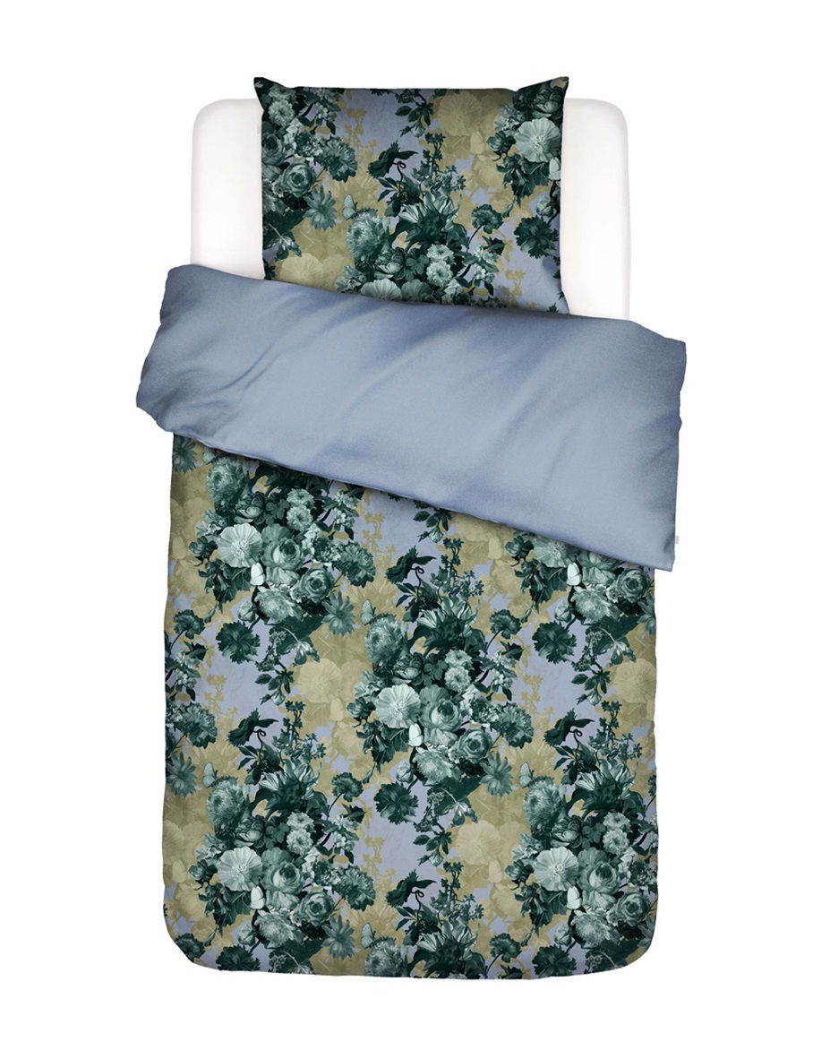 Leila Chambray Blue dekbedovertrek satijn 