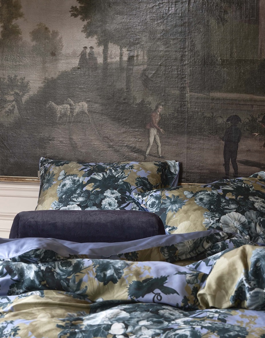 Leila Chambray Blue dekbedovertrek satijn 