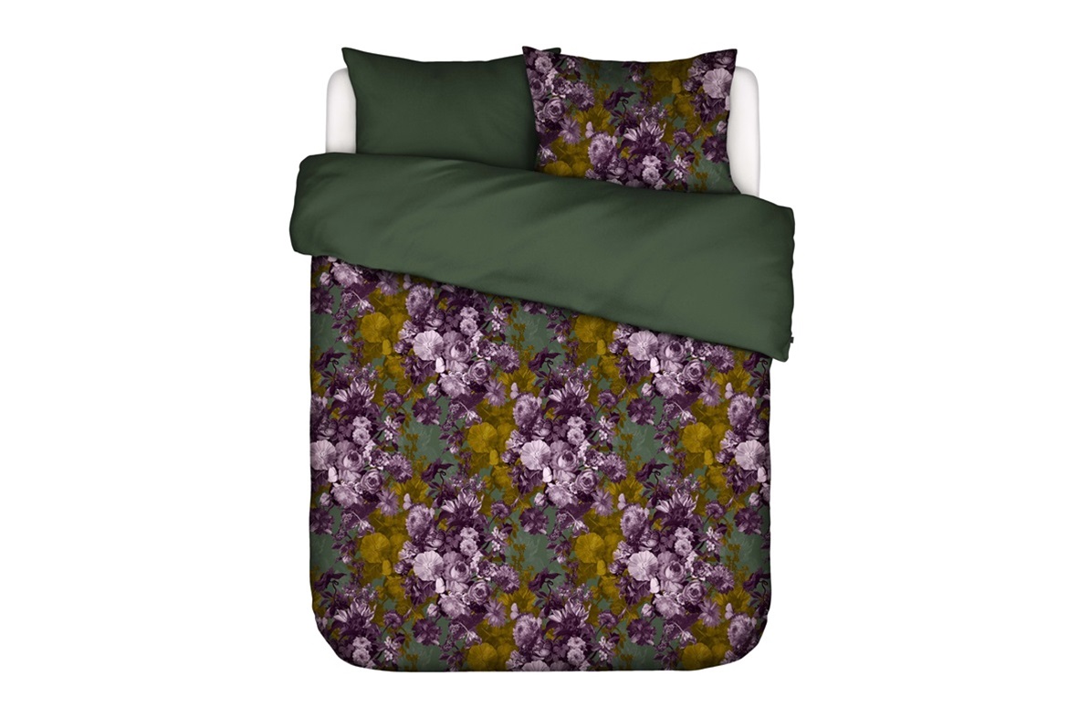 Leila Forest Green duvet cover sateen 