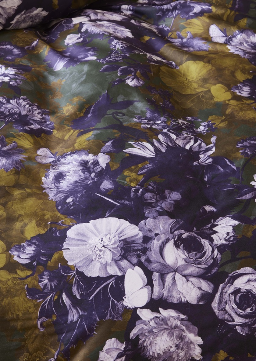 Leila Forest Green duvet cover sateen 