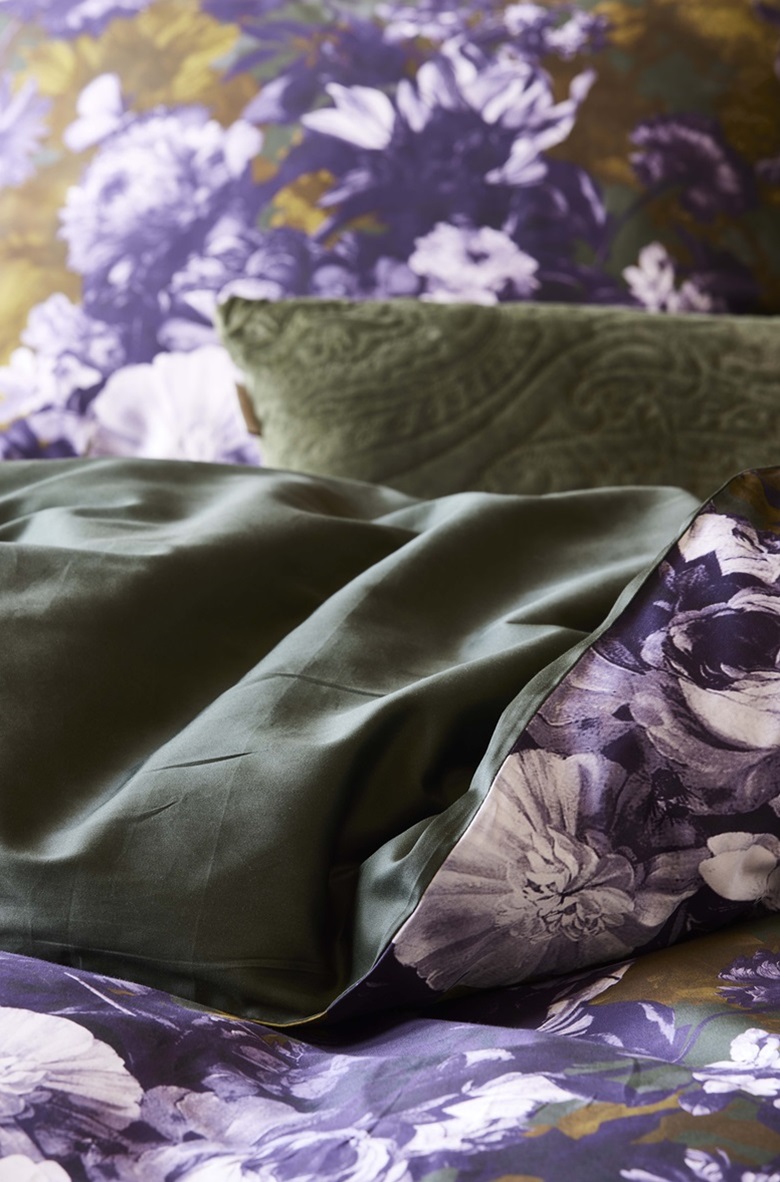 Leila Forest Green duvet cover sateen 