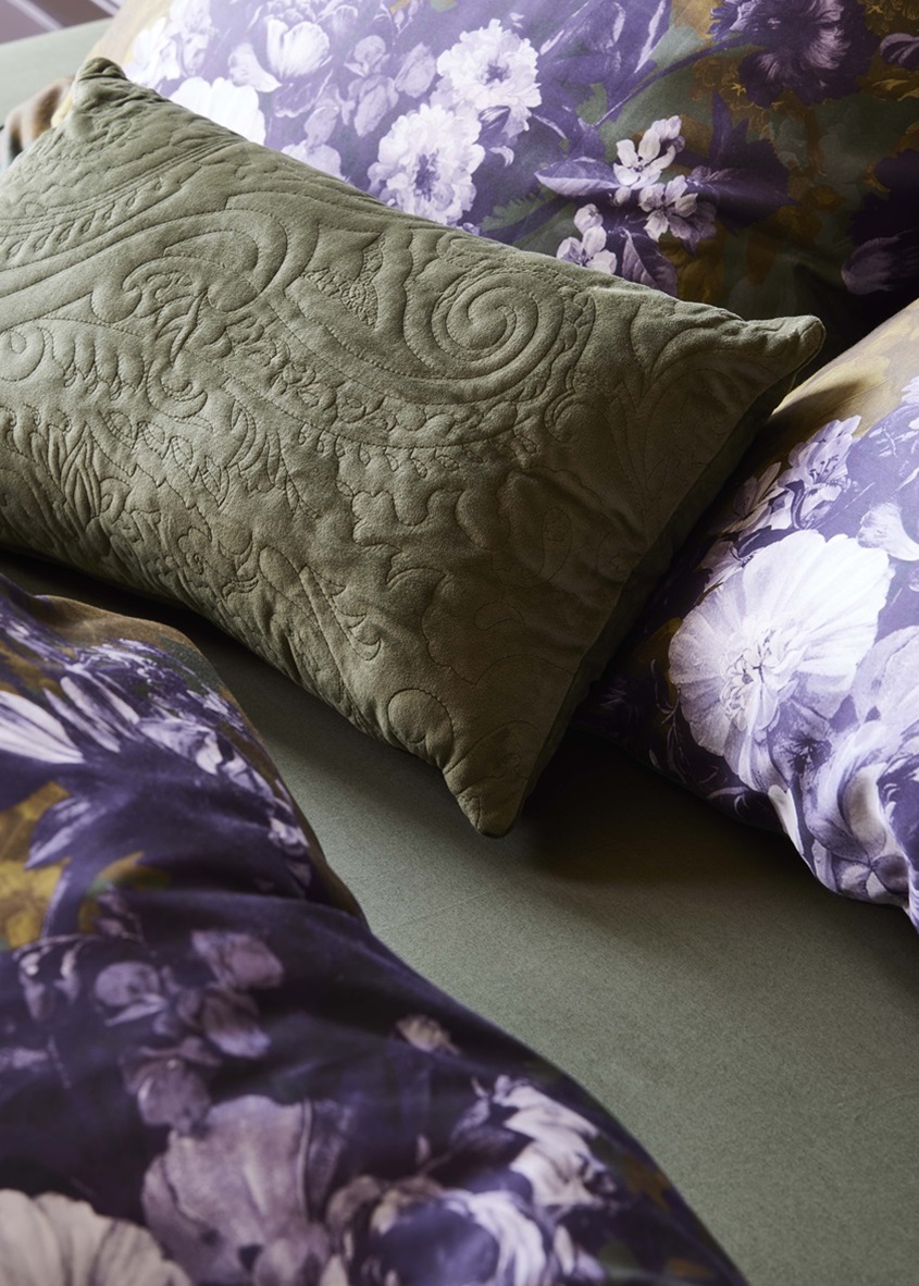 Leila Forest Green duvet cover sateen 