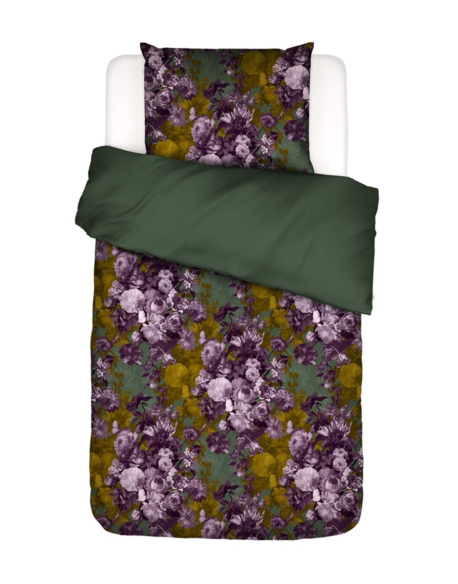 Leila Forest Green duvet cover sateen 