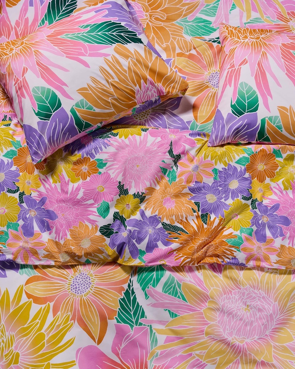 Flower Fling White dekbedovertrek percal 