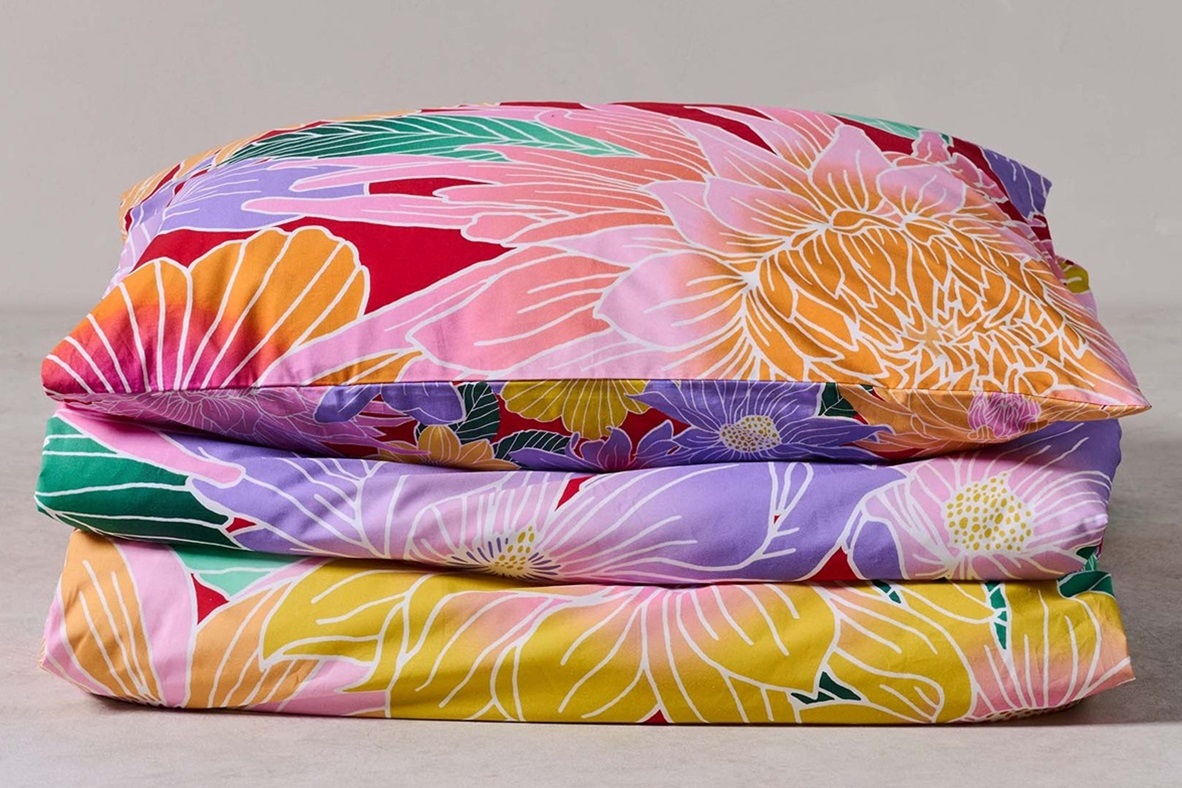 Flower Fling Red duvet cover percale 