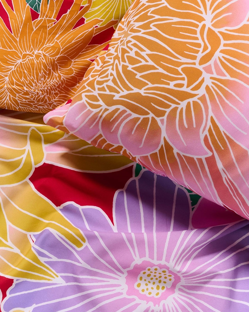 Flower Fling Red duvet cover percale 