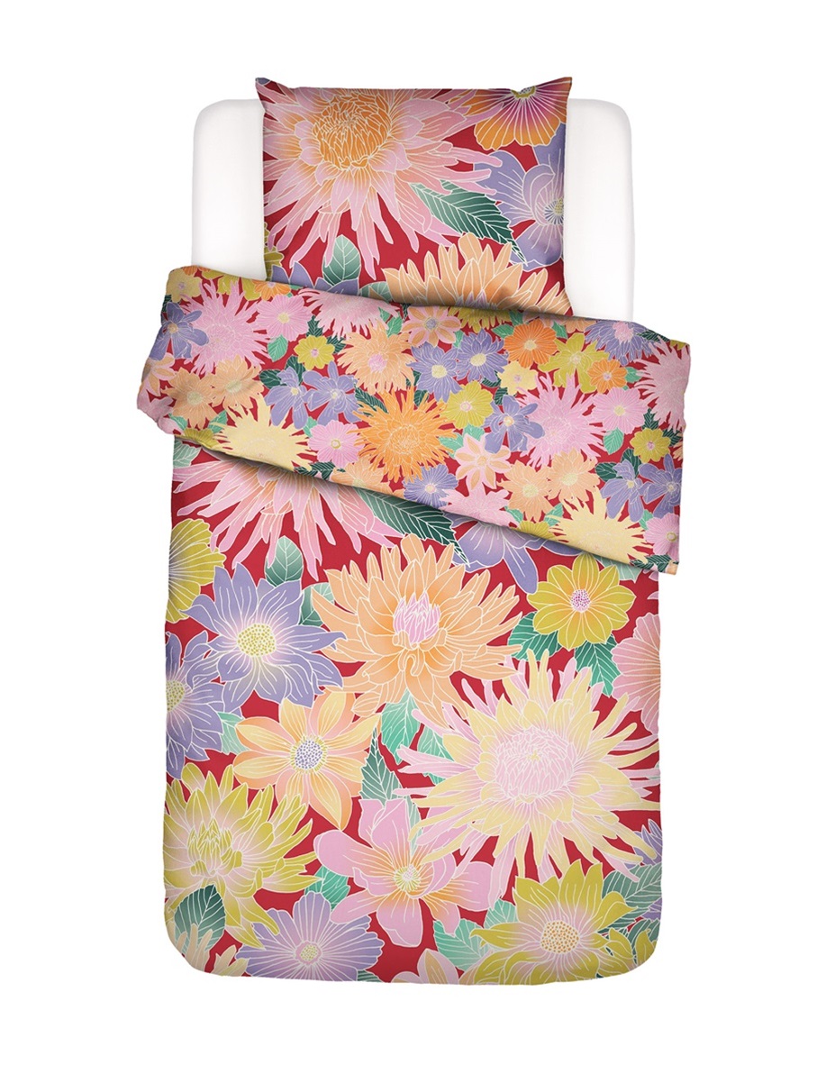Flower Fling Red duvet cover percale 