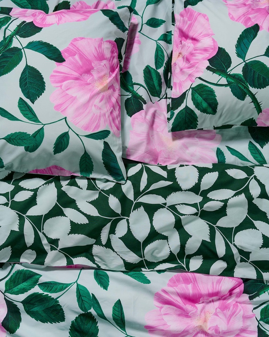 Bloom with a View Green duvet cover percale 
