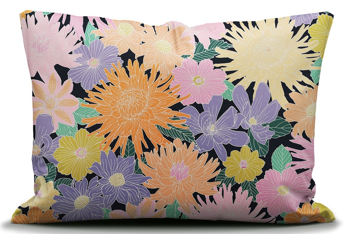 Flower Fling Black duvet cover percale 