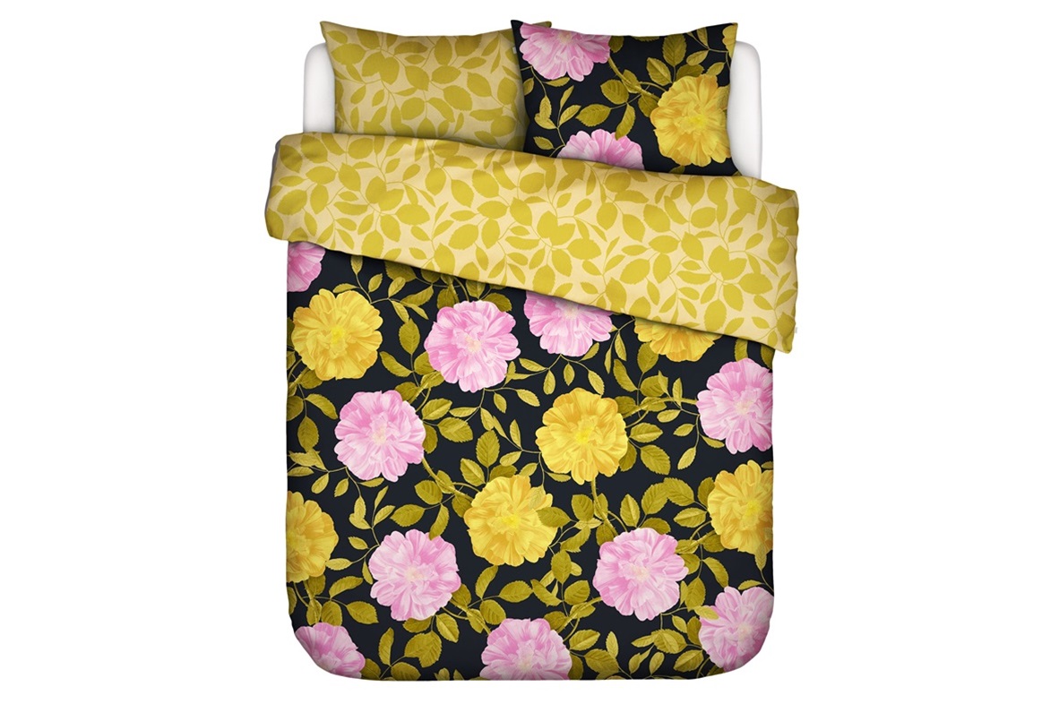 Bloom with a View Black dekbedovertrek percal 