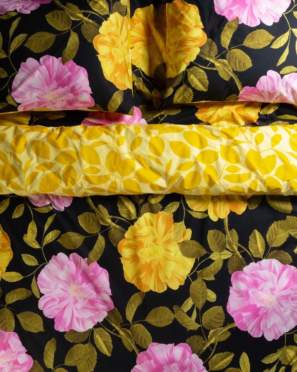 Bloom with a View Black dekbedovertrek percal 