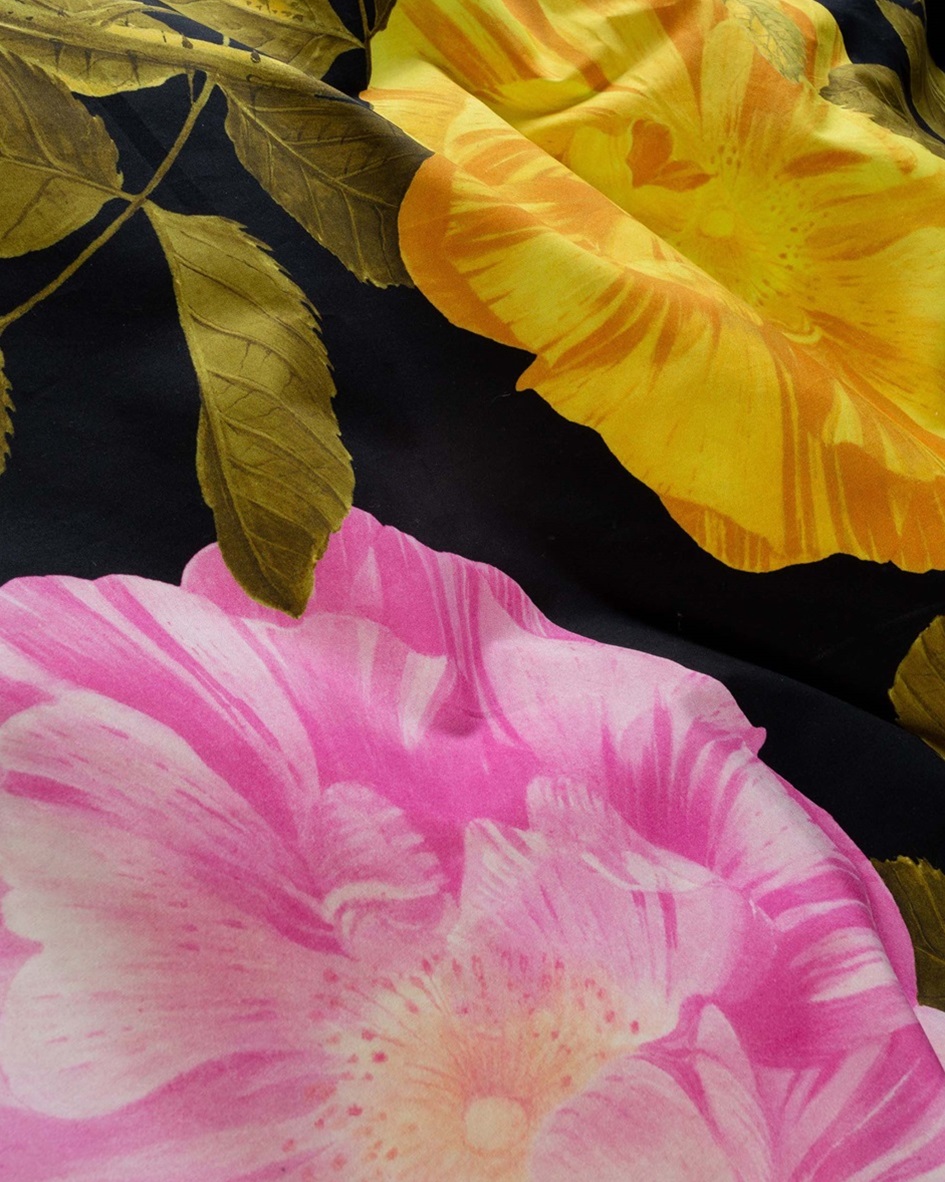 Bloom with a View Black dekbedovertrek percal 