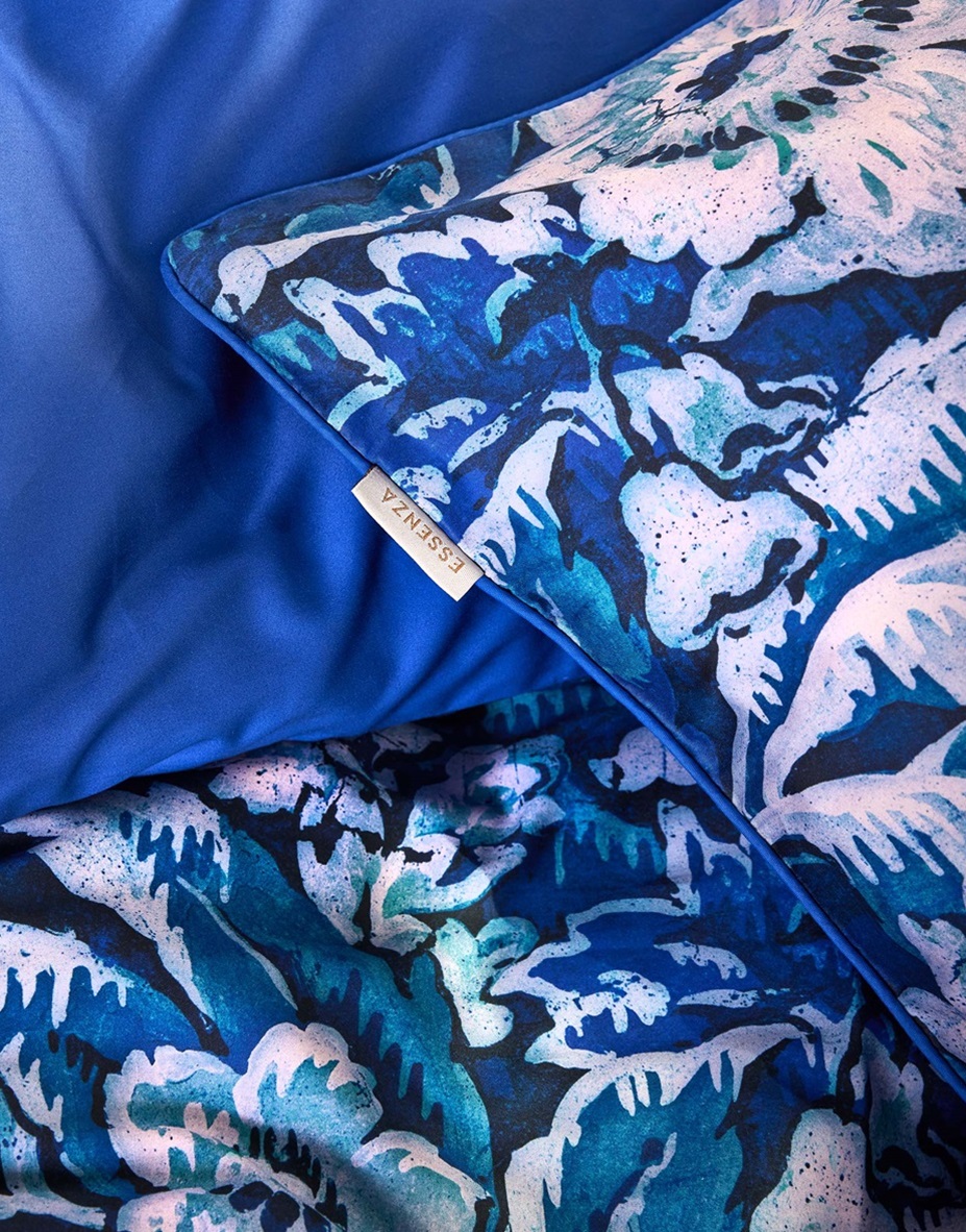 Yfke Cobalt Blue dekbedovertrek satijn 