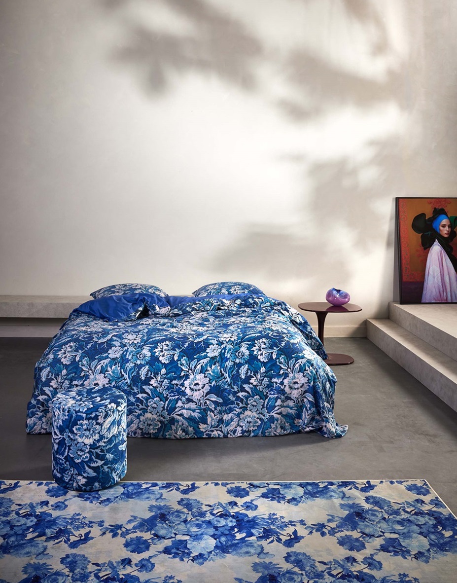 Yfke Cobalt Blue dekbedovertrek satijn 