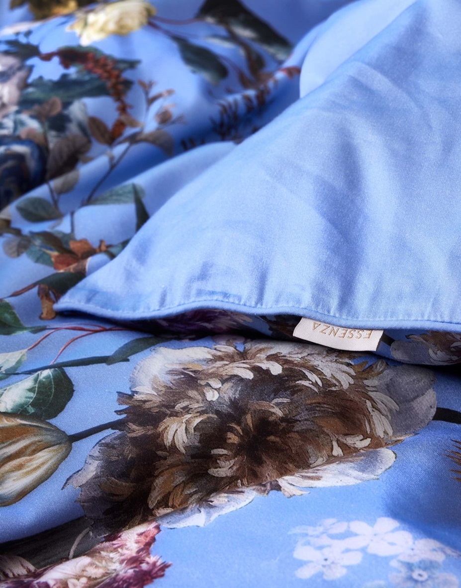 Isabella Azur Blue dekbedovertrek satijn 