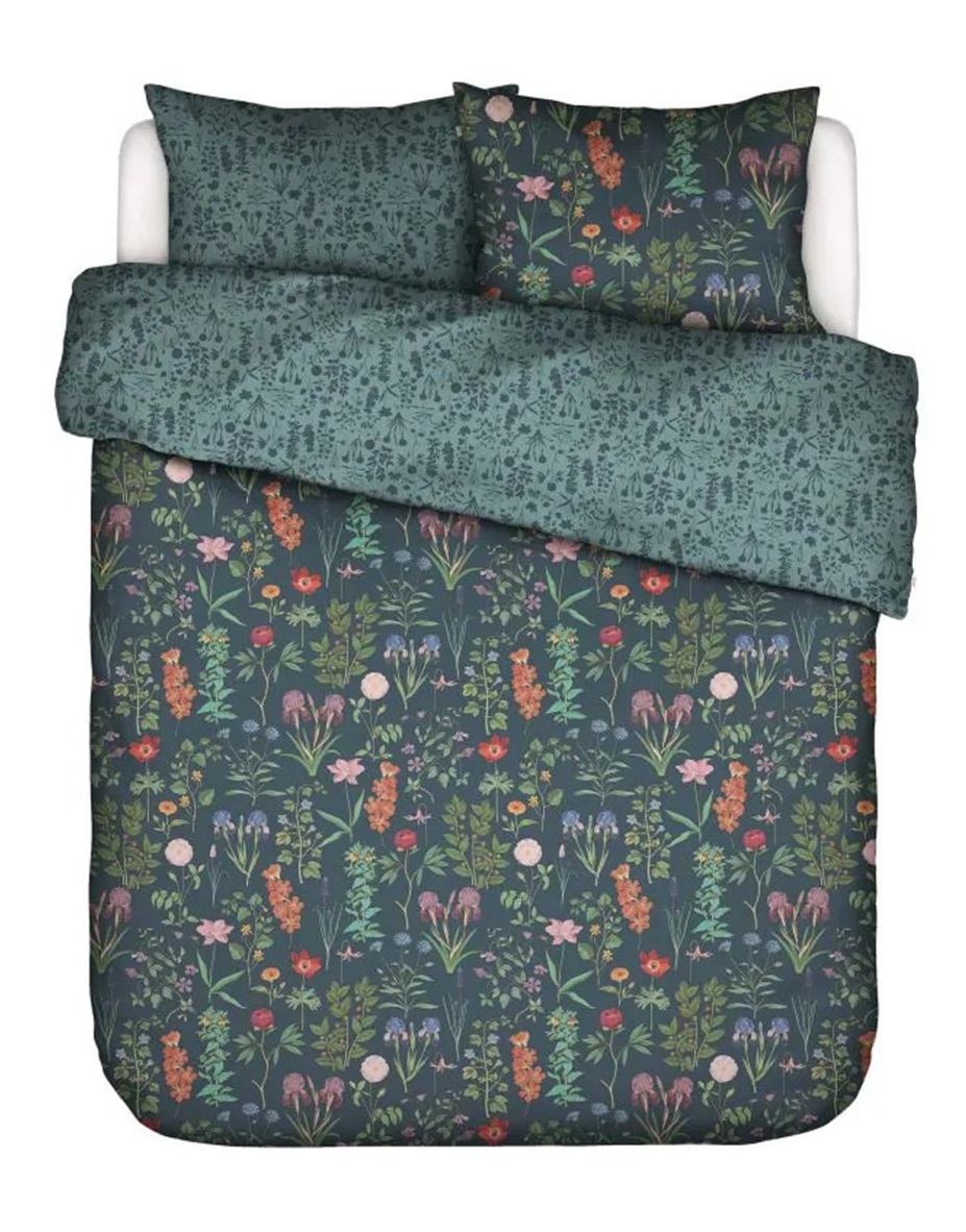 Marigold Flower slate grey Dekbedovertrekset katoen satijn 